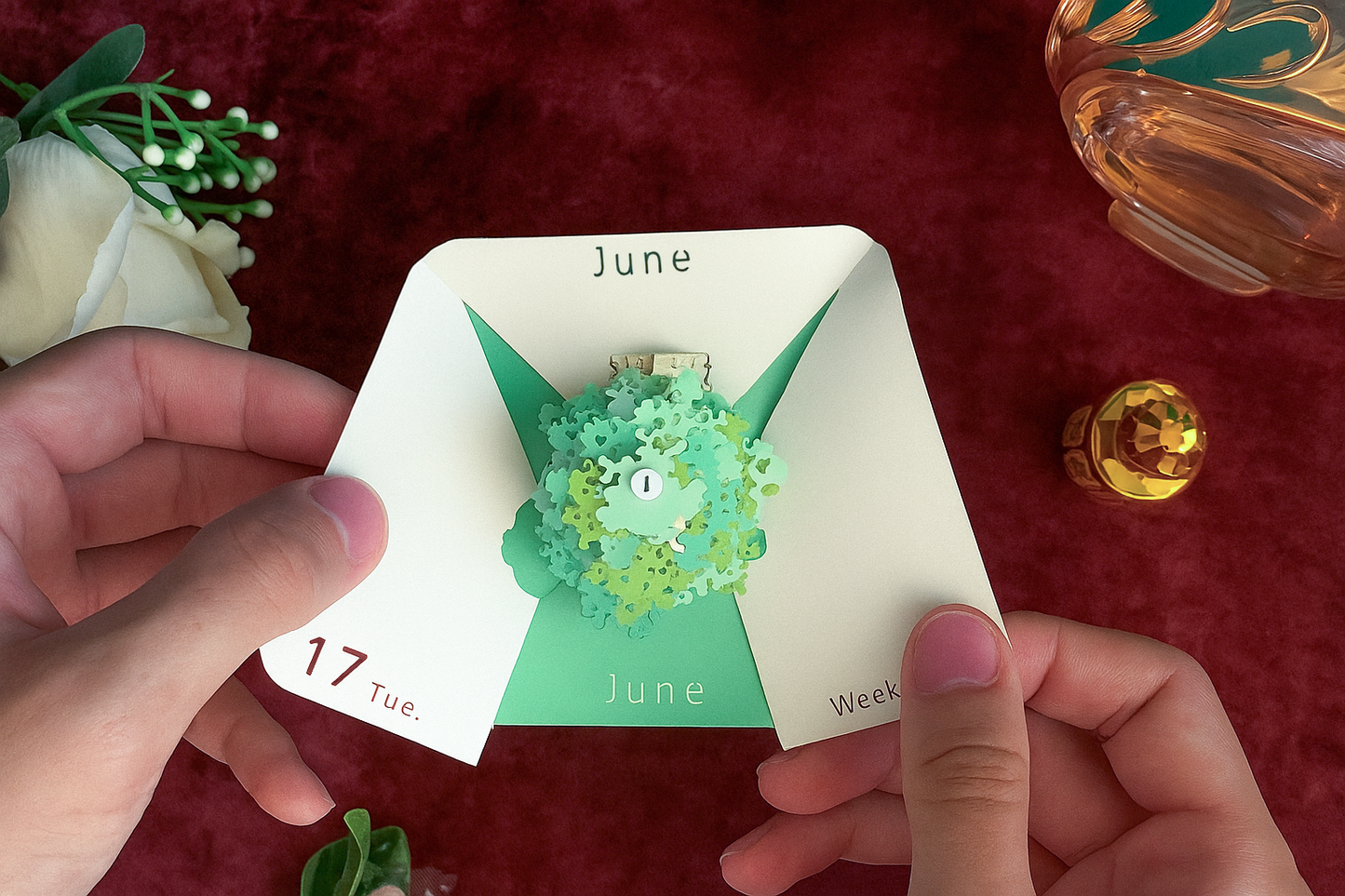 Calendrier 3D 2025 des fleurs de cerisier Sakura