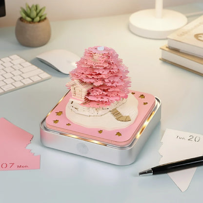 Calendario 3D de flor de cerezo Sakura 2025