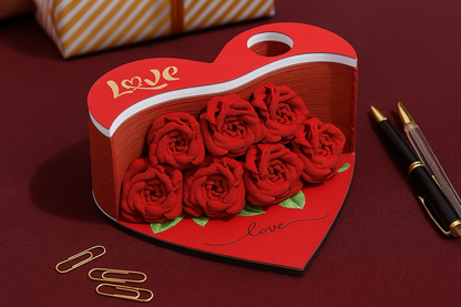 Rose Heart 3D Memopad