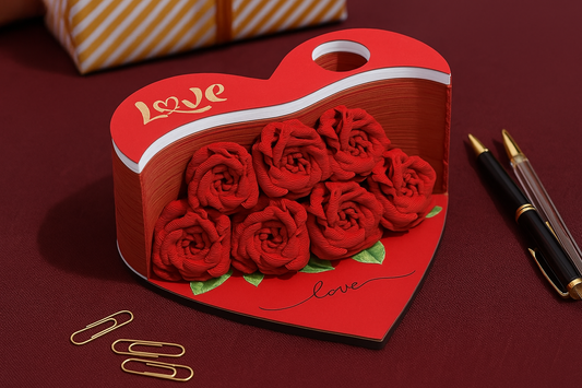 Rose Heart 3D Memopad