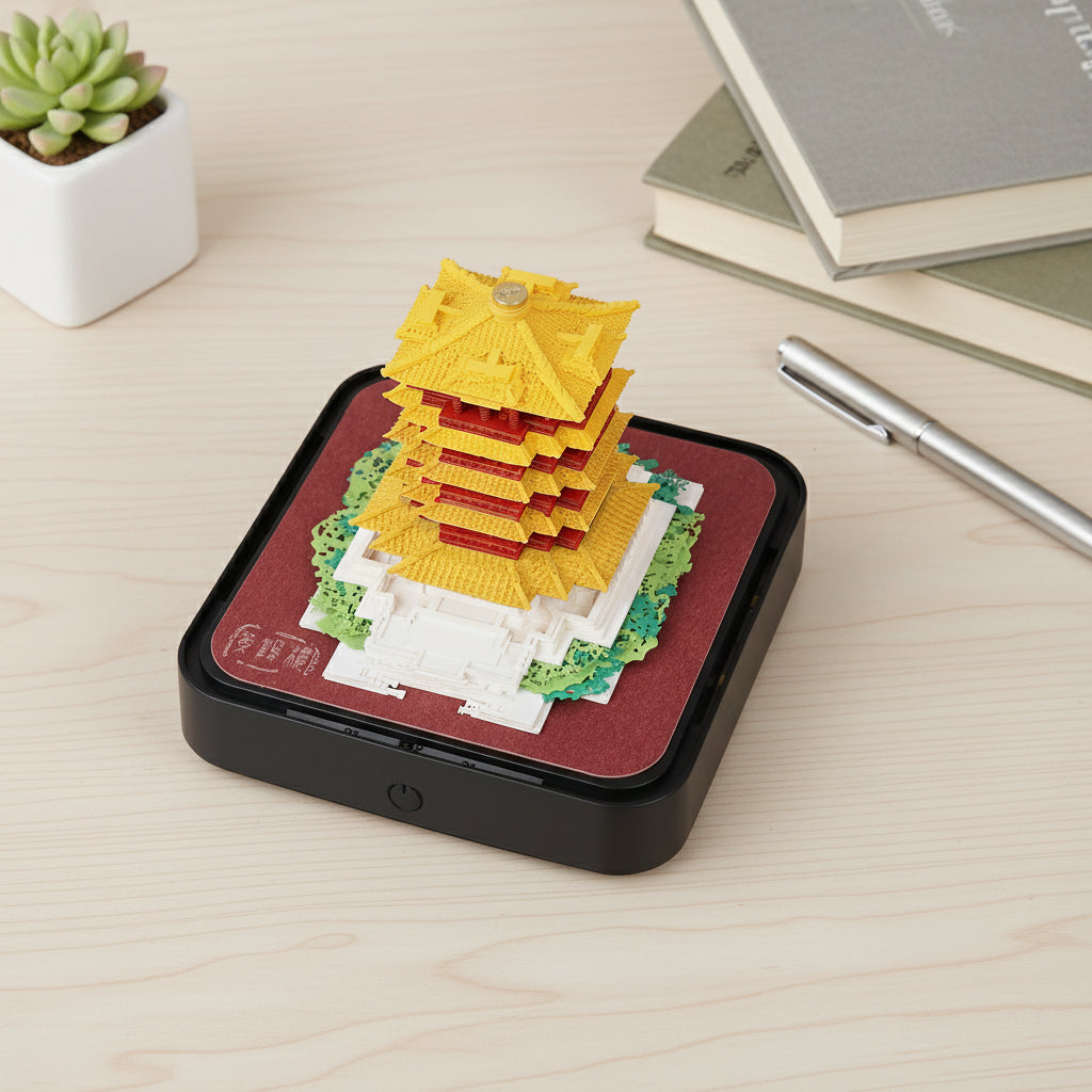 Yellow Tower 3D Calendar 2026 (With Light) – Jonsor