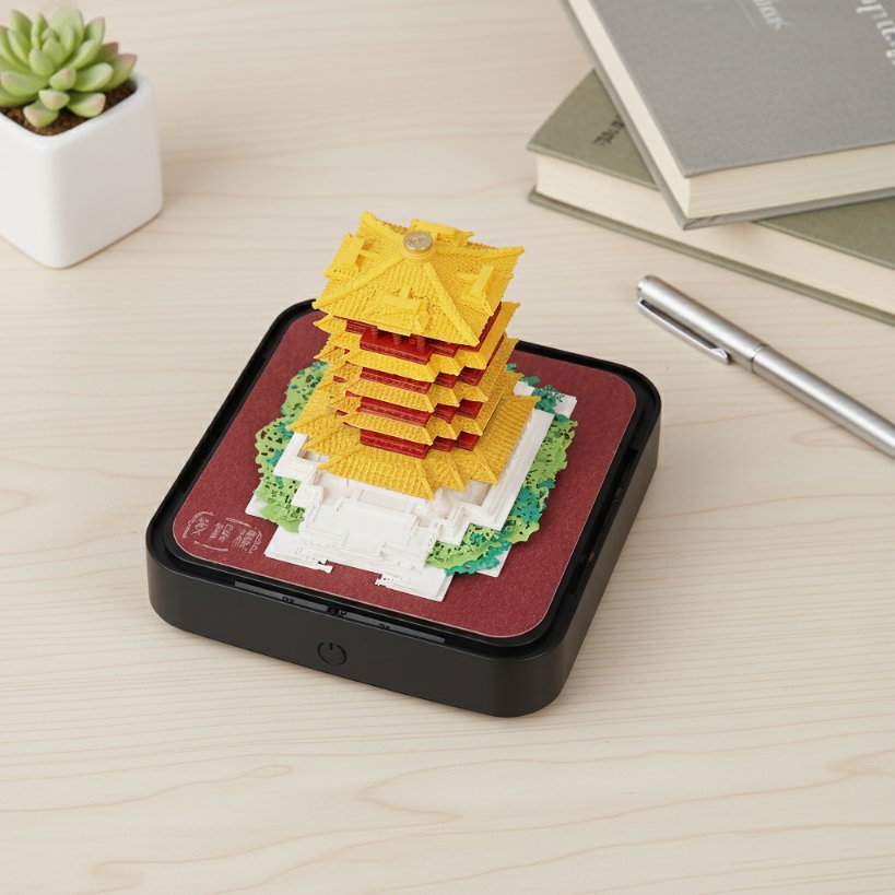 Yellow Tower 3D Calendar 2027 (With Light)