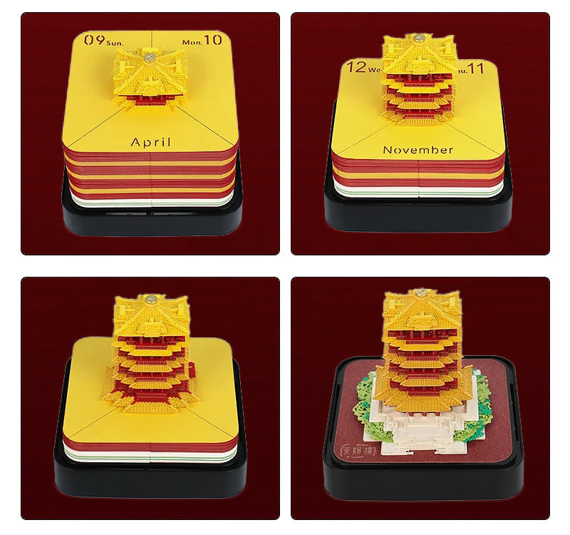 Yellow Tower 3D Calendar 2025 (With Light)