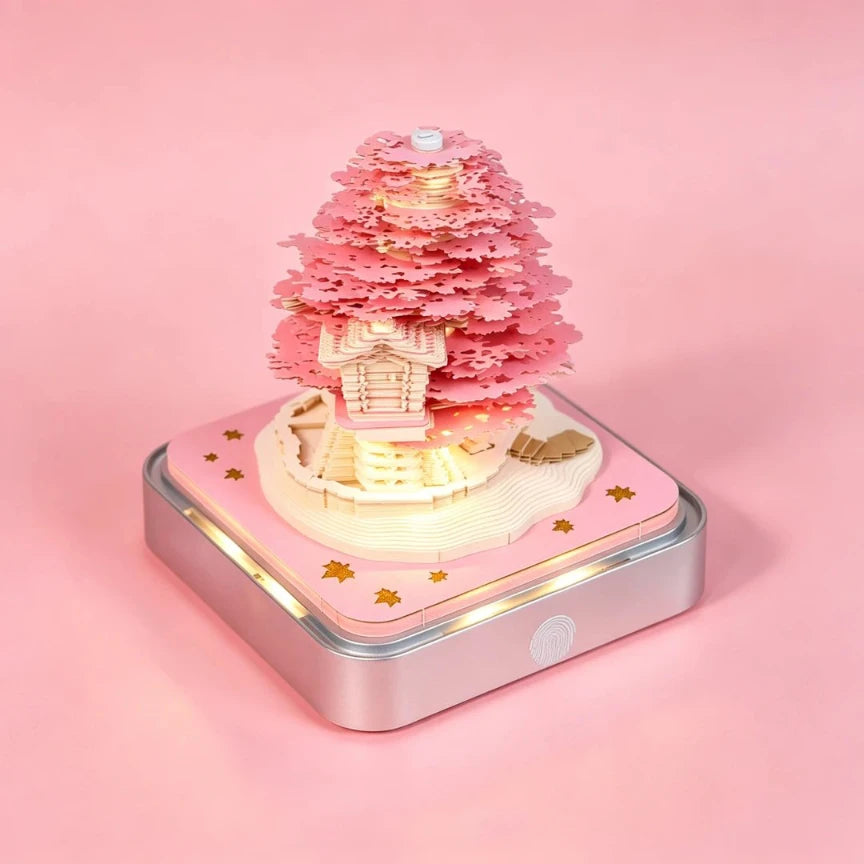 Calendario 3D de flor de cerezo Sakura 2025