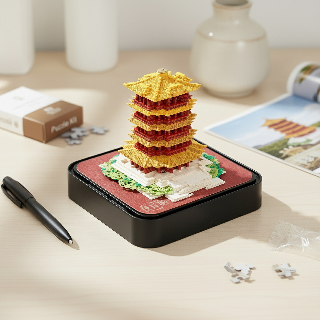 Yellow Tower 3D Calendar 2026 (With Light)