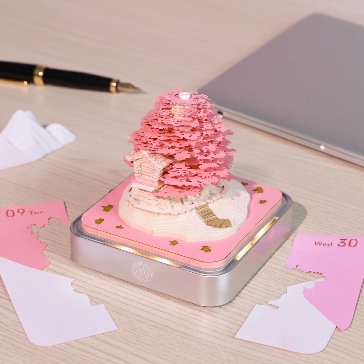 Calendario 3D de flor de cerezo Sakura 2025