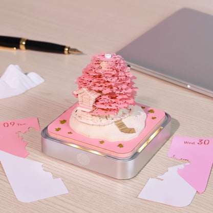 Calendario 3D de flor de cerezo Sakura 2025