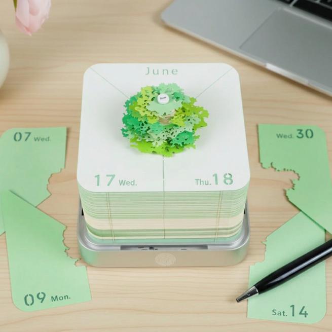 Calendario 3D de flor de cerezo Sakura 2025