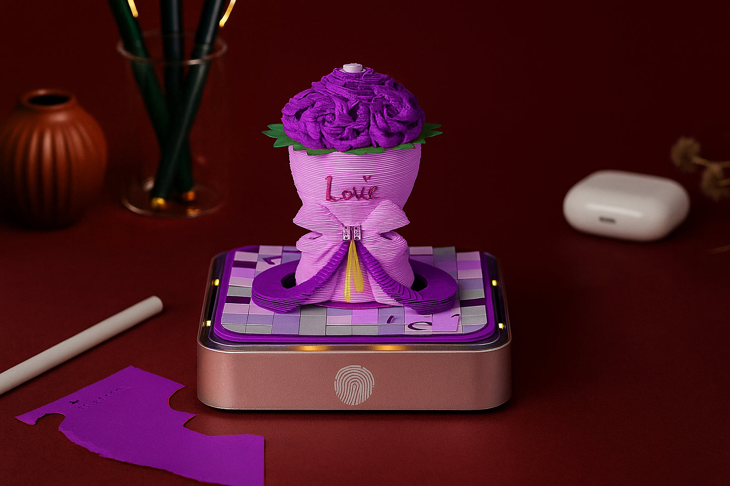 Rose Bouquet 3D Calendar 2025 (With Light)
